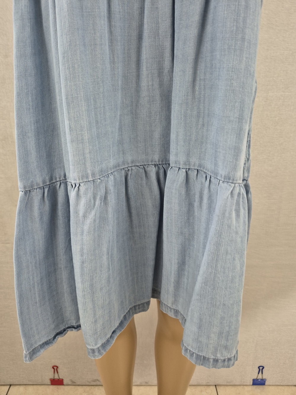 LOFT Light Blue Ruffle Sleeve Midi Dress Size M (SKU 0054) - Picture 4 of 15